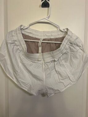lululemon white lined running shorts